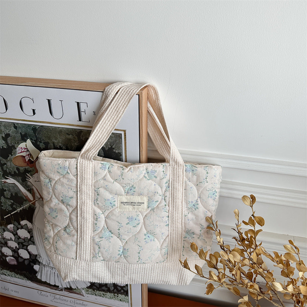 Quilted Patchwork Retro Flower Handbag Commuter