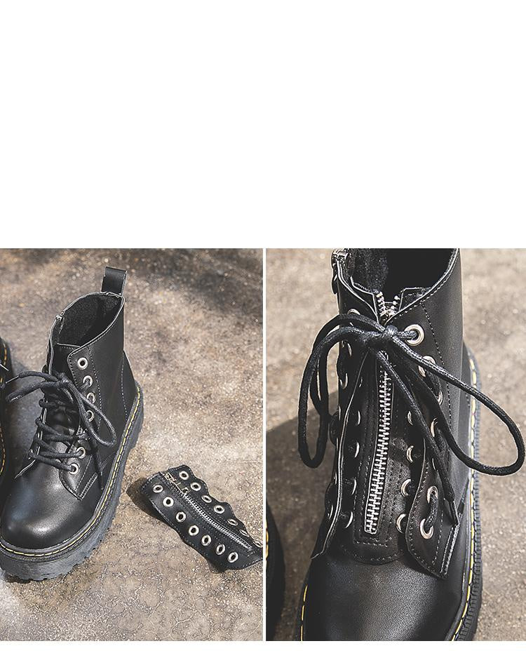 Retro British Style High-top Korean Women's Boots