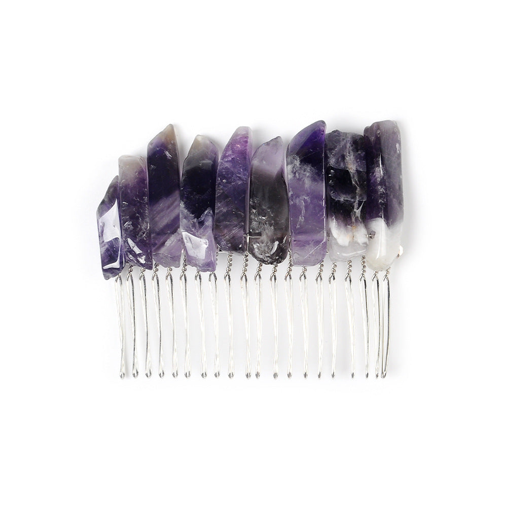 Handmade iron wire wound natural stone hairpin