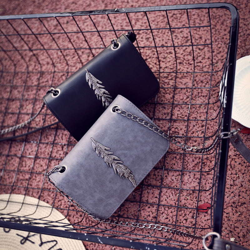 Korean Leaf Decoration Small Square Bag