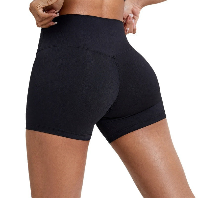 Nude Feel Double-sided Brushed Yoga High Waist Hip Lift Shorts