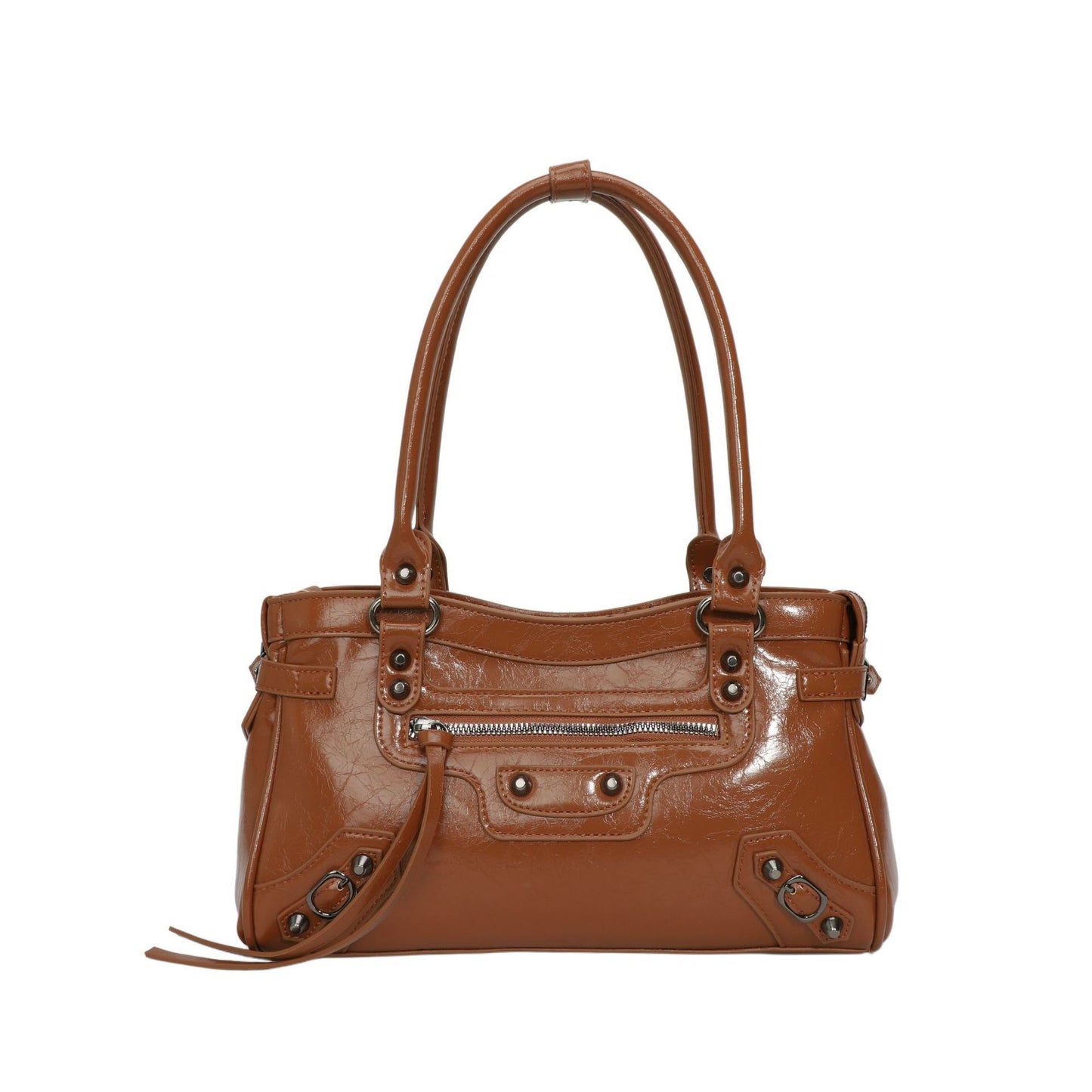 Women's Textured Rivet Single Shoulder Underarm Bag