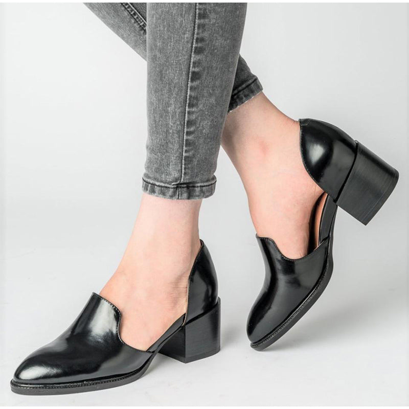Women's shoes with big size and thick heel