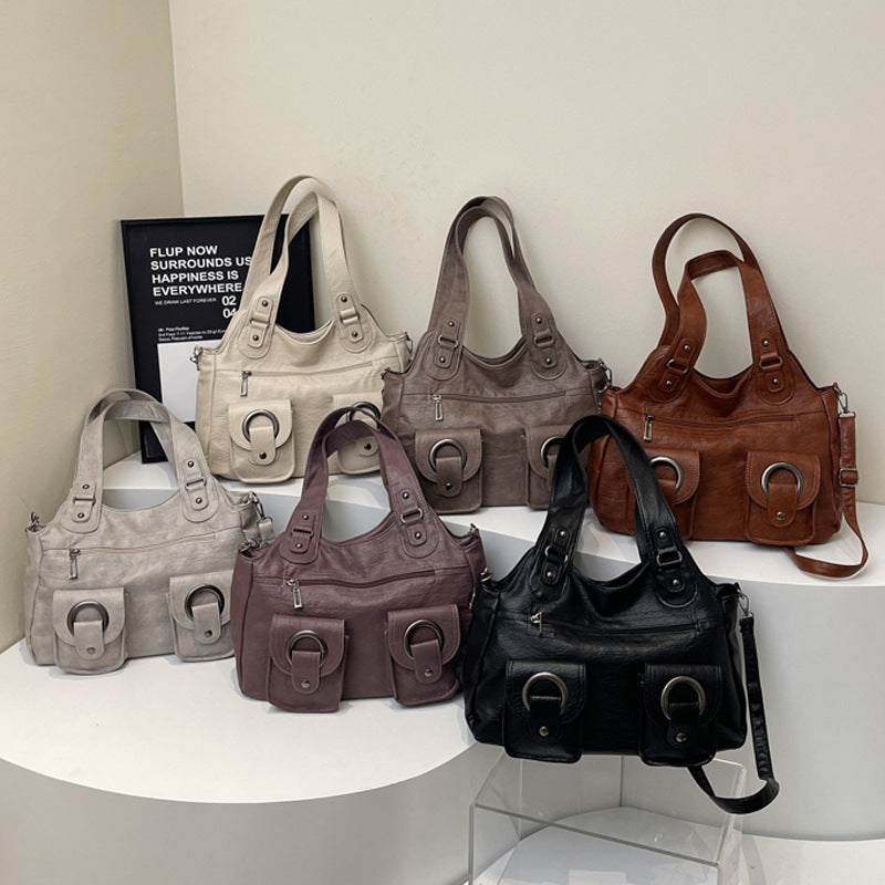 Women's Leather Vintage Sports Shoulder Bag