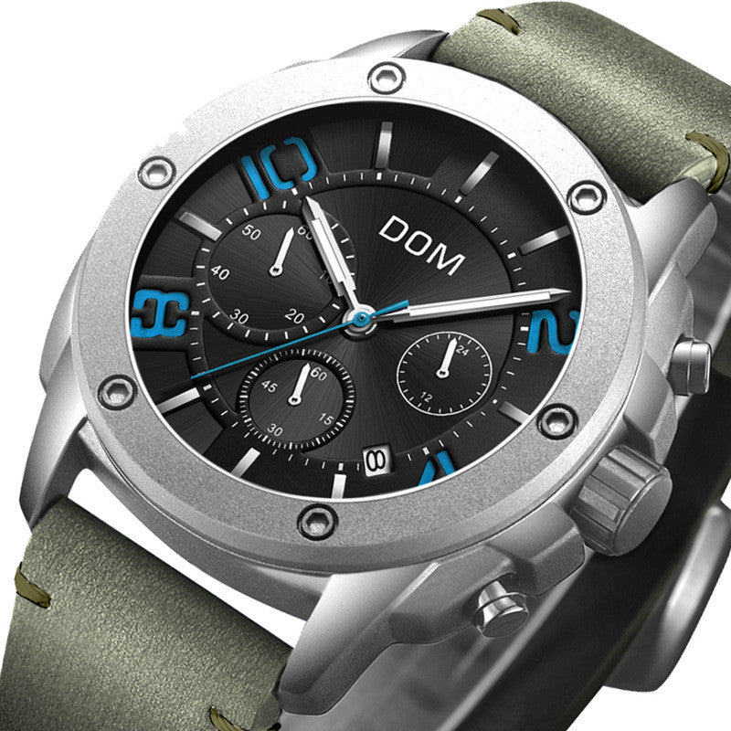 Belt three-eye sports watch