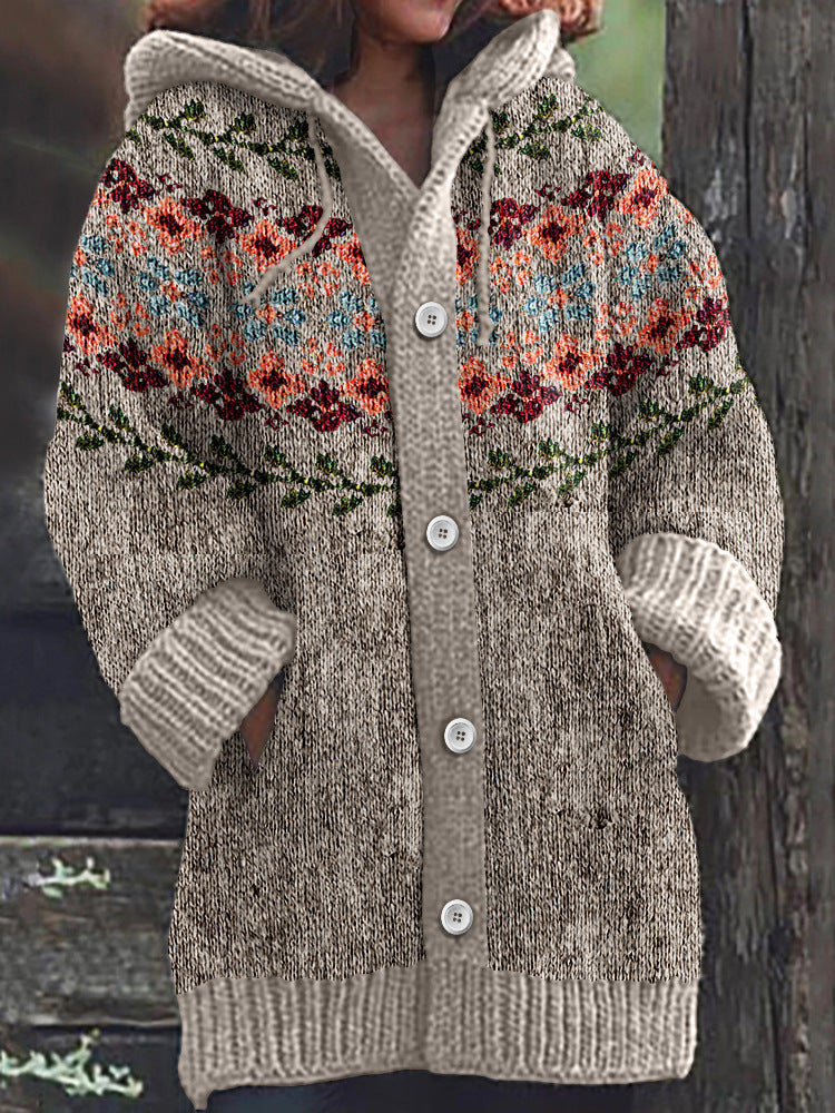 Womens Casual Cape Jacket With Abstract 3D Christmas Print