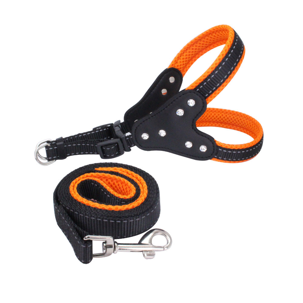 Rhinestone Pet Reflective Gallus Traction Sleeve