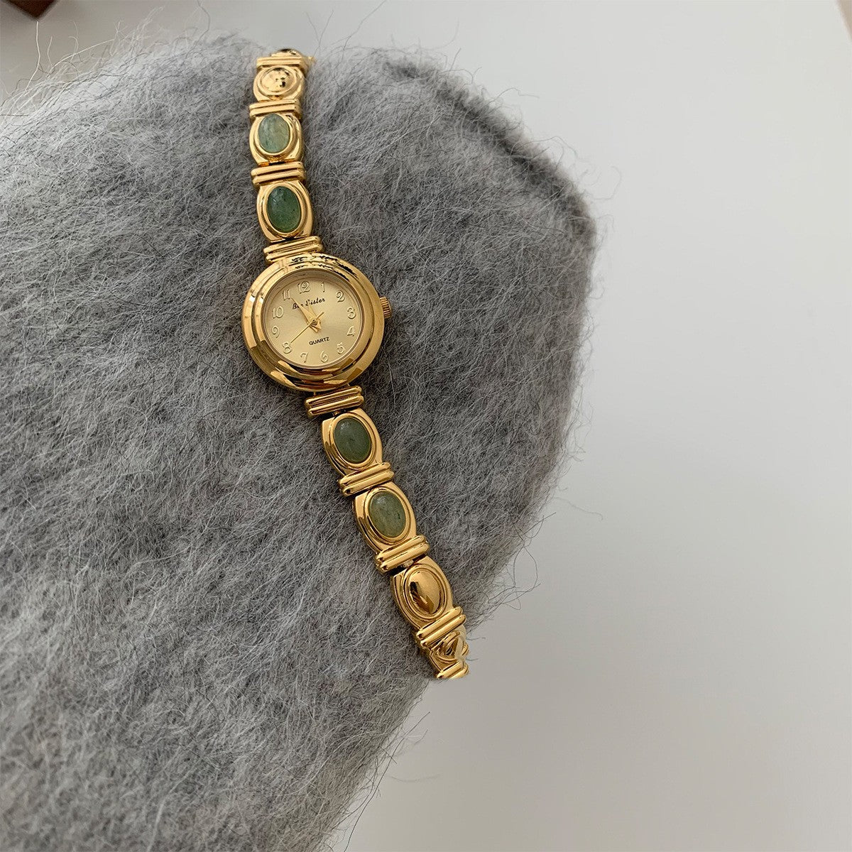 New Chinese Style Beryl Gold Exquisite Fashion Retro Minority Women's Quartz Watch
