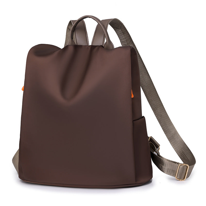 Solid Color Casual Ladies Backpack Oxford Cloth Backpack