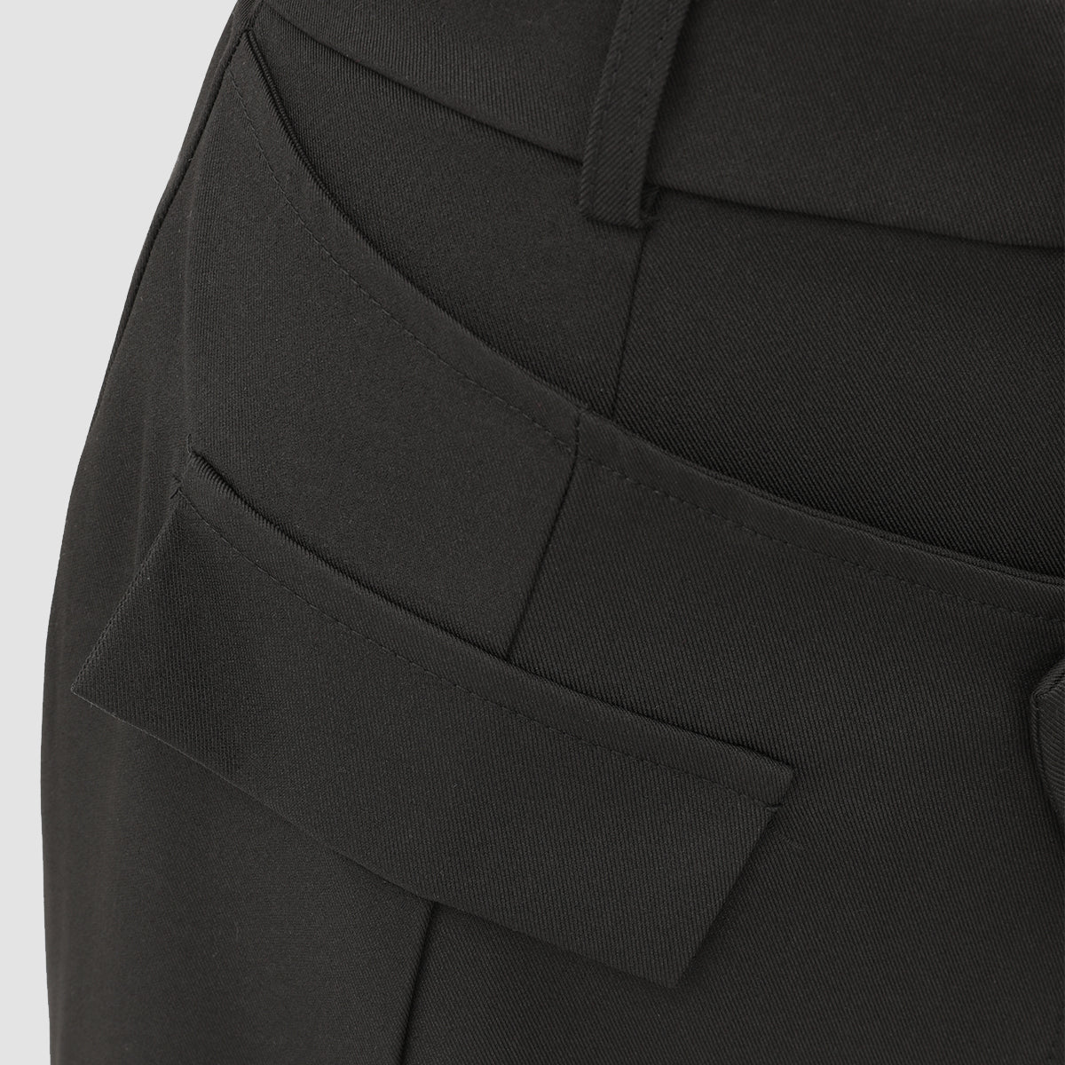 Black High-slit Wide-leg Pants