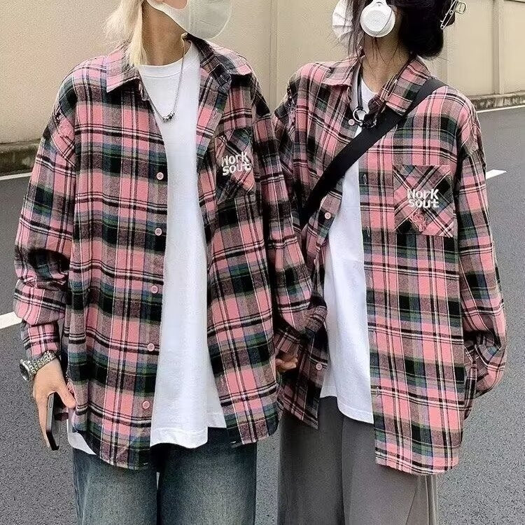 Tie-dye ternet langærmet skjorte til mænd efterår japansk vintage