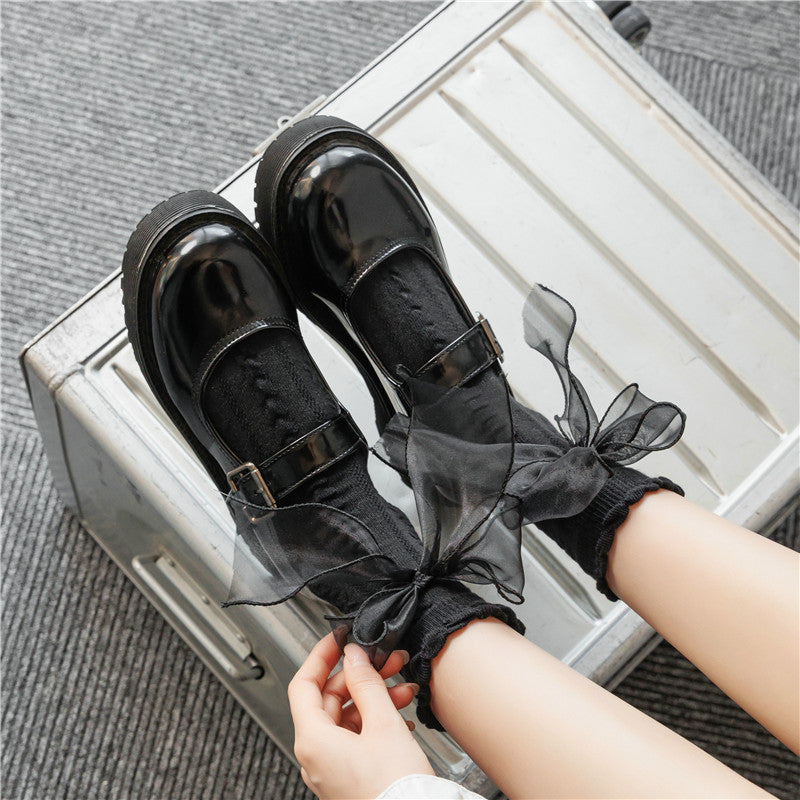 Women's Fashion Spring And Summer Bow Socks