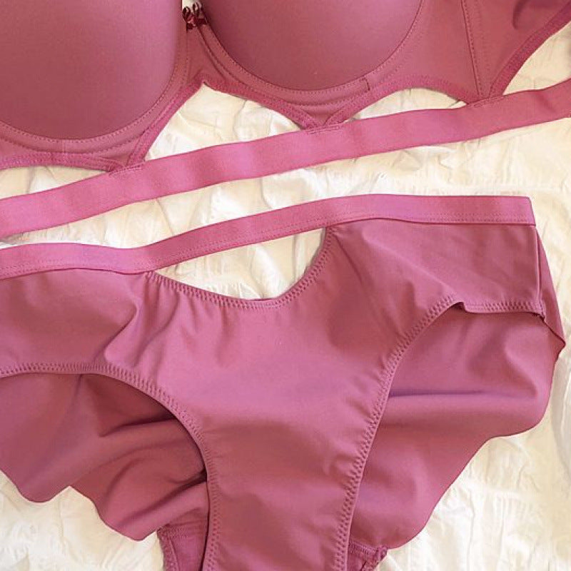 Small Chest Push Up Big Underwear Women's Hollow Soft Wire Accessory Breast Push Up 34 Bra Set