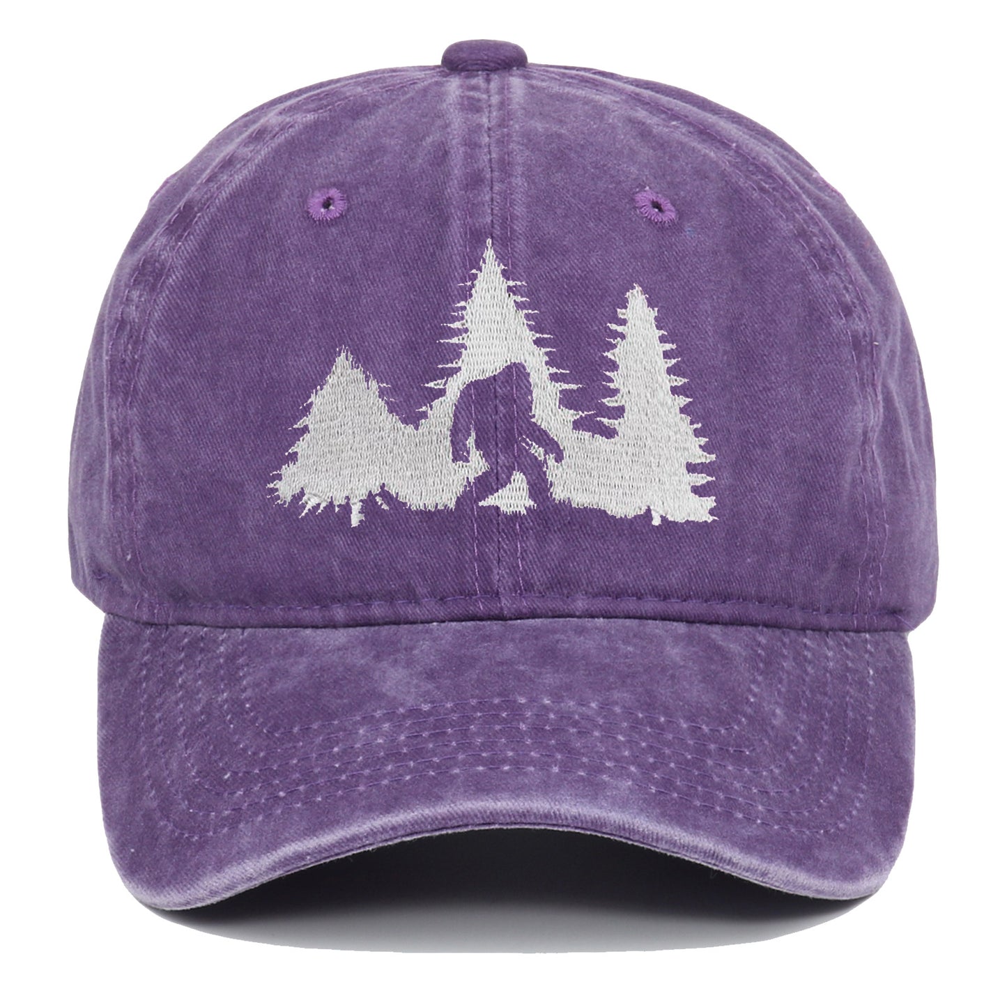 Big Foot Embroidered Baseball Cap Worn Looking Washed-out