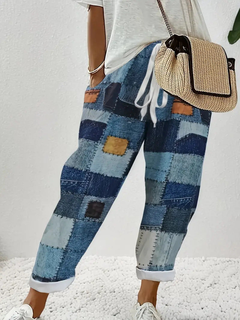 Slim 3D Digital Floral Print Casual Jumpsuit