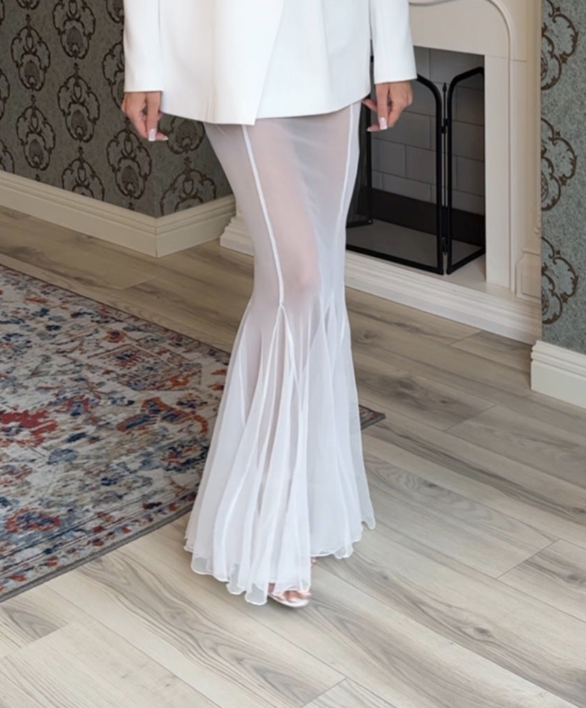 Long Sleeve Satin Top Suit Loose