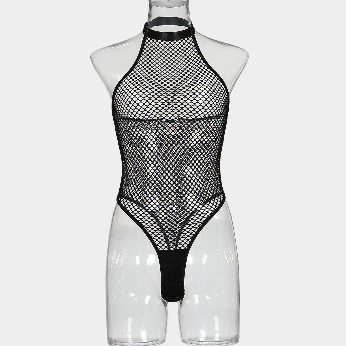 Hollow Out See-through Mesh Halter Jumpsuit