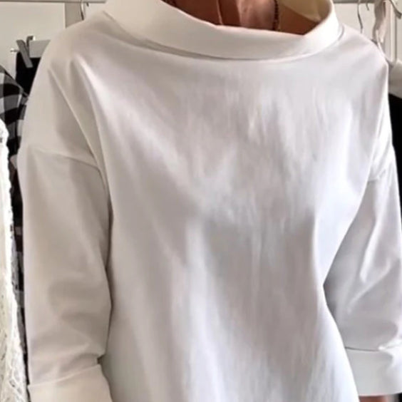Fleece Shirt Women's Cotton Polyester Long Sleeve Half Turtleneck Women's Sweater
