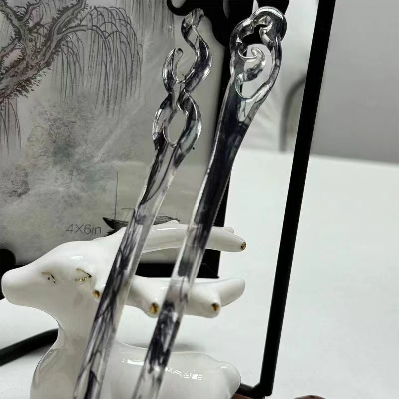 Elegant Chinese-style Hairpin In Traditional Chinese Ink-wash Style