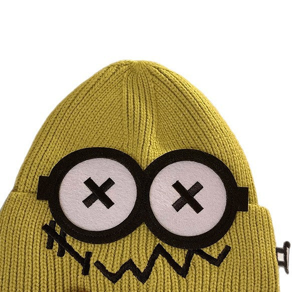 Cartoon-Knit Beanie For Fall And Winter