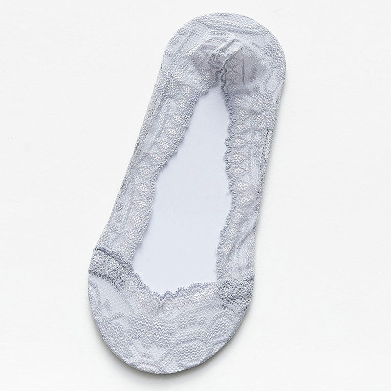 Lace Boat Socks Ladies Silicone Non-slip Shallow Mouth Invisible Socks