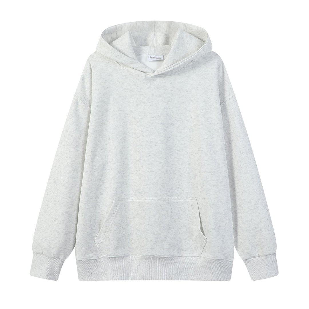 Loose-fit Drop-shoulder Design Solid-color Everyday Casual Hoodie
