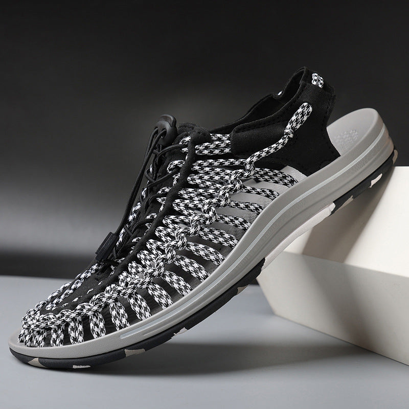 Summer New Braided Plus Size Outdoor Couple Sandals