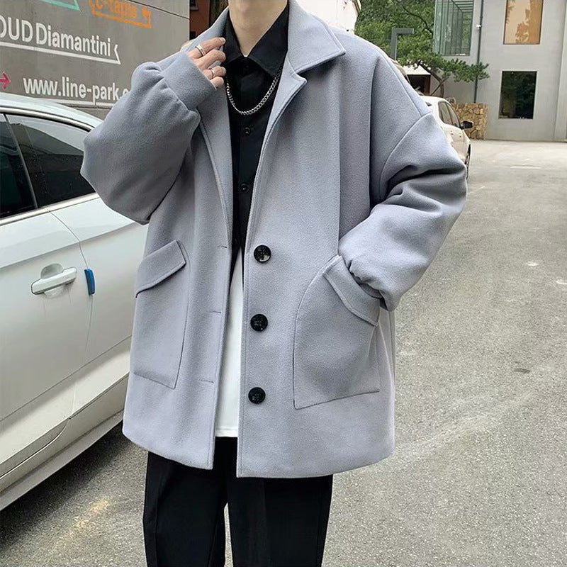 Mens All-match Casual Springfall Relaxed-fit Trench Coat