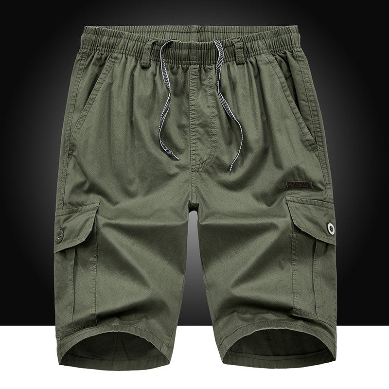 Solid Color Washed Overalls Five-point Shorts