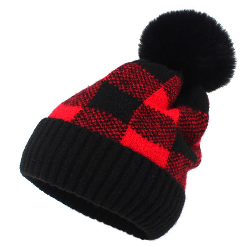 Women's Warm Hat Retro Plaid Wool