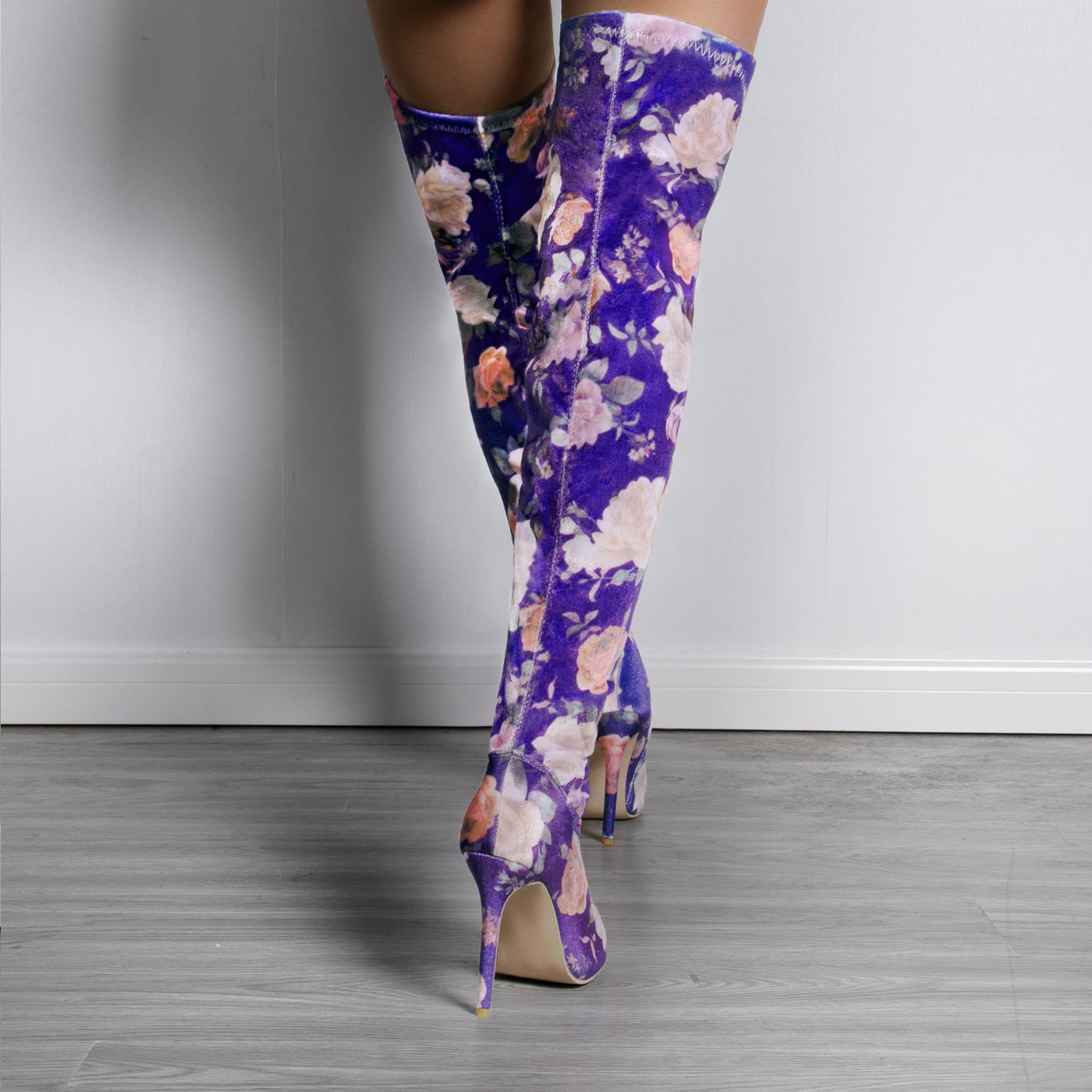 New Ethnic Print High-top Stiletto Women's Boots