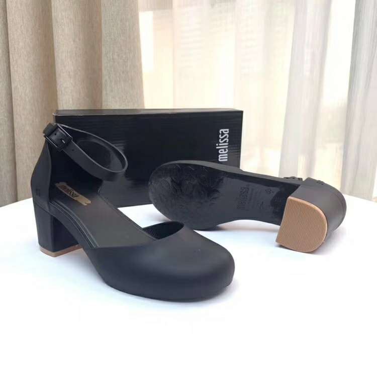 Women's Mid-high Heel Round Toe Soft-soled Jelly Shoes