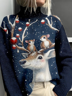 Dameuldtrøje Mode Personlighed Rullekrave Sweater