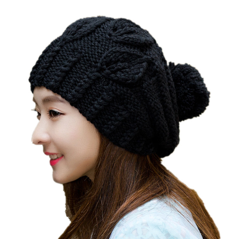 Women's Fashion Warm Solid Color Sweater Hat
