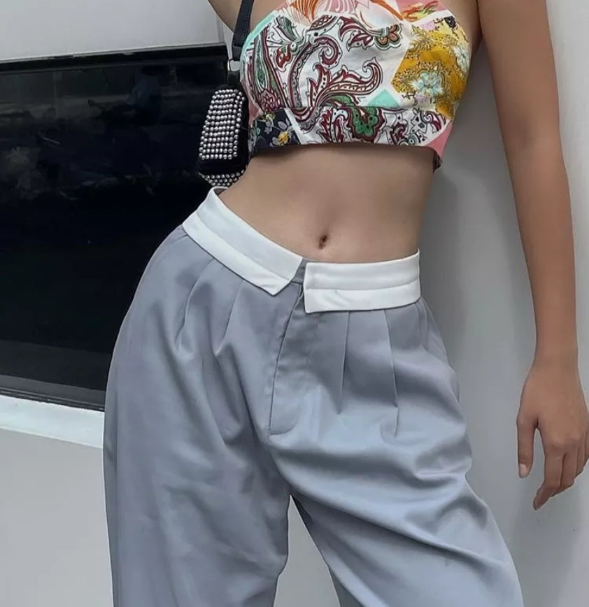 Simple Temperament Advanced Cool Suit Vest High Waist Pants