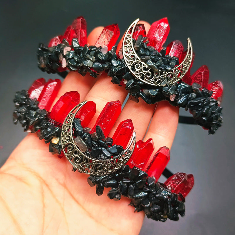 Natural Electroplating Multicolored Crystal Hair Hoop