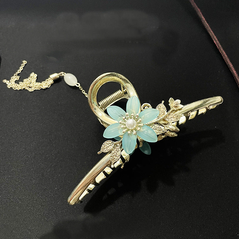 Antique Tassel Large Pearl Clip Metal Hairpin