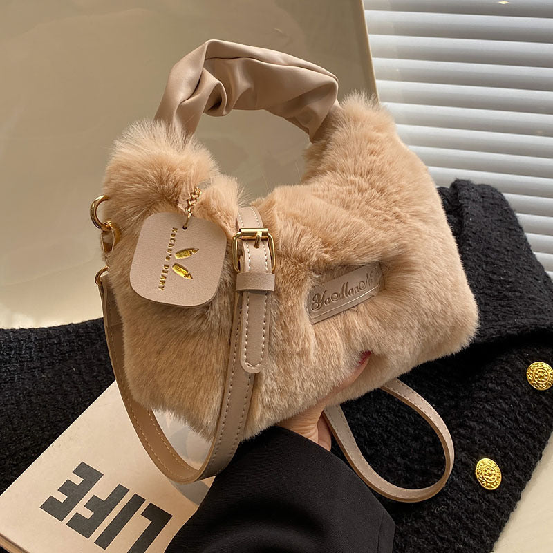 Women's New High-grade Fashionable Plush Handbag