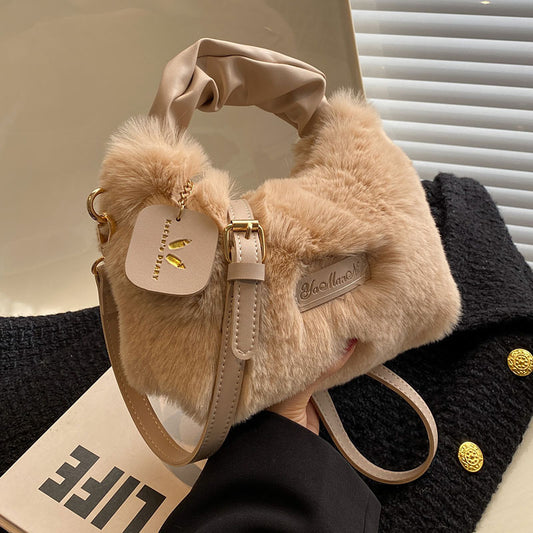Women's New High-grade Fashionable Plush Handbag