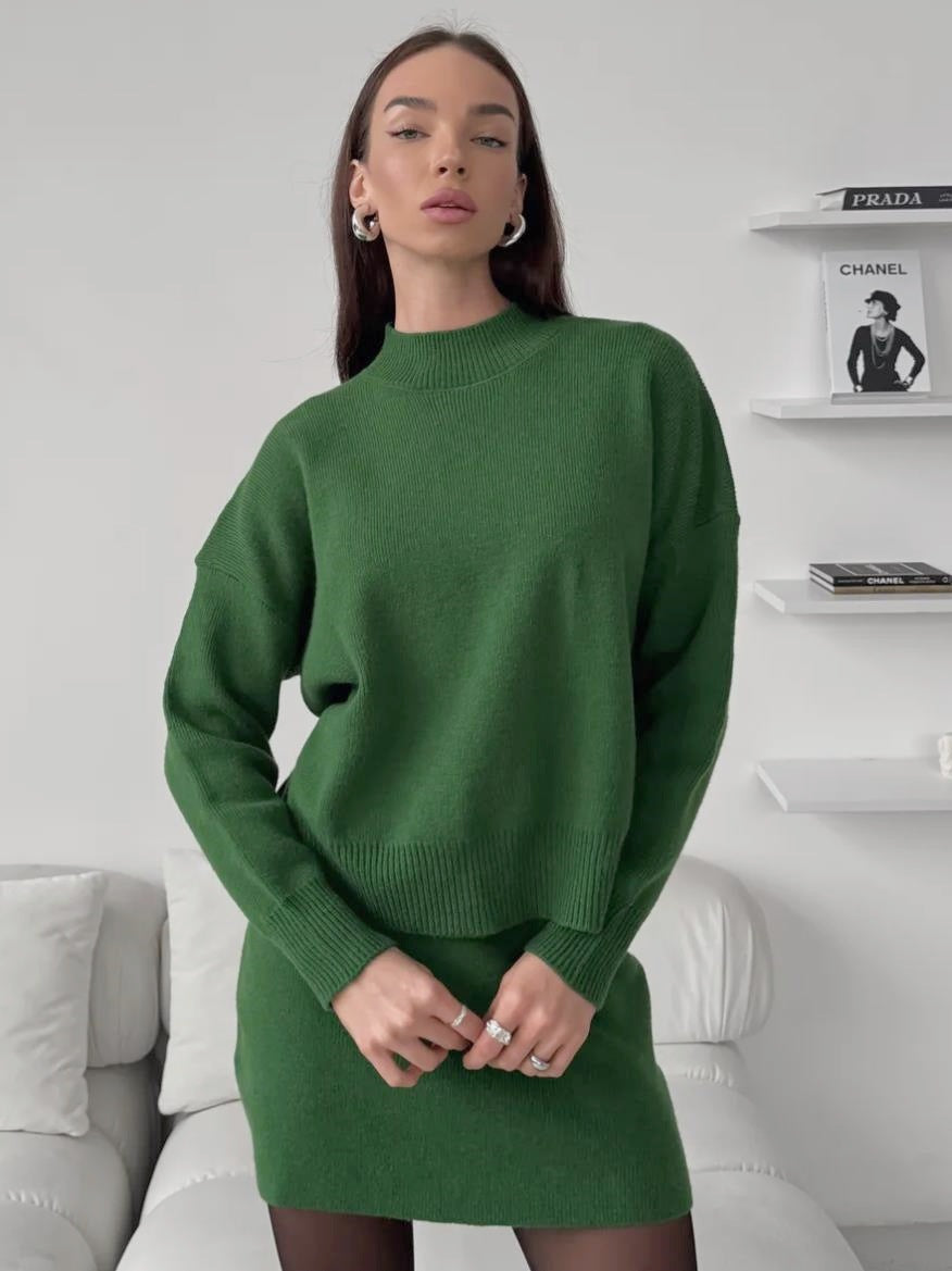Multi-Color Temperament Crew Neck Commuting Suit
