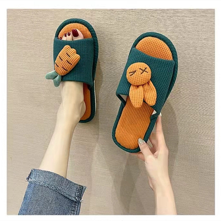 Linen Slippers Women's Home Indoor Home