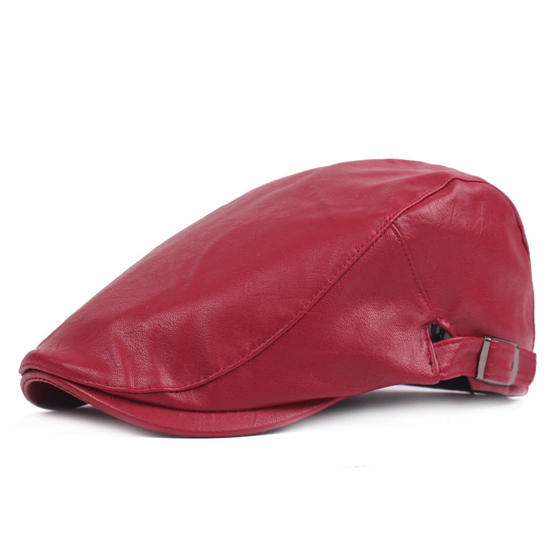 Men's Fashionable Leather Forward Hat