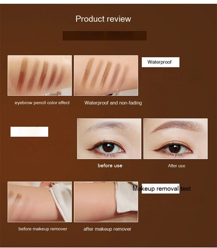 Fine Core Automatic Double Head Eyebrow Pencil With Brush