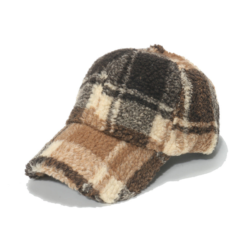 Lamb Wool Classic Plaid Baseball Hap