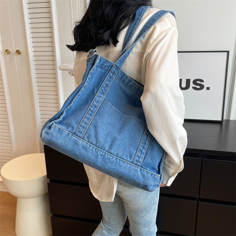 Women's Denim Fashion Large Capacity Shoulder Commuter Handbag