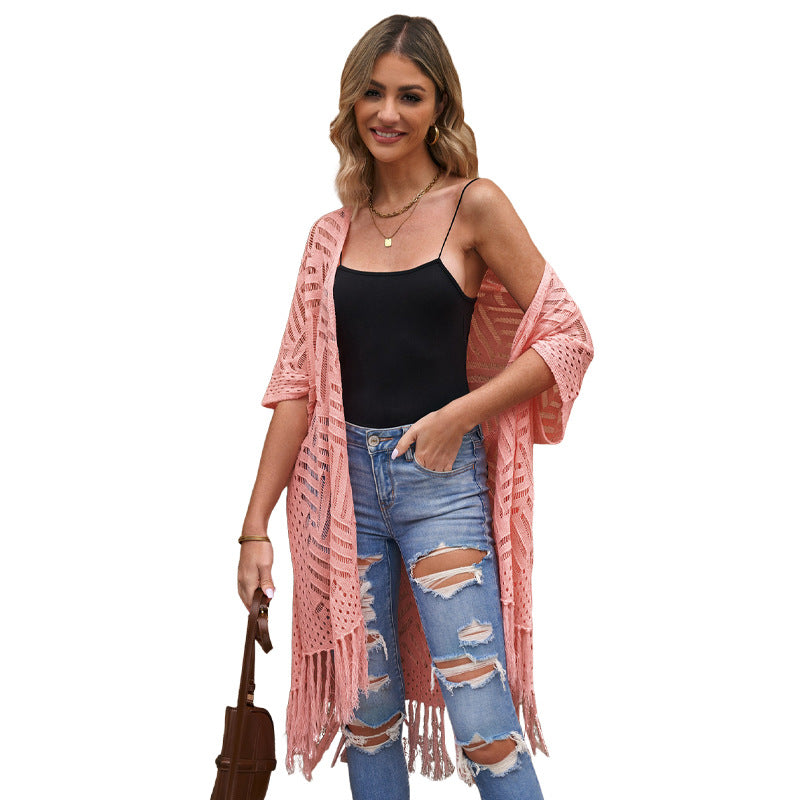 Women's Top Mid-length Blouse Tassel