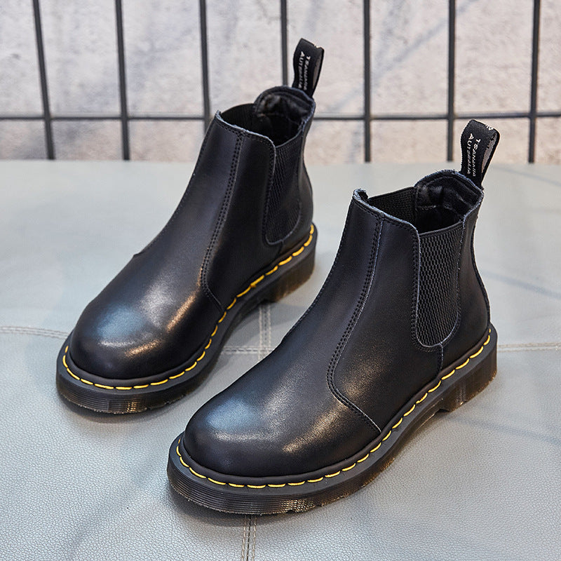 Women's leather thick casual Martin boots