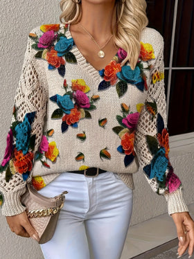 Printed Casual Cape Coat Cardigan Sweater
