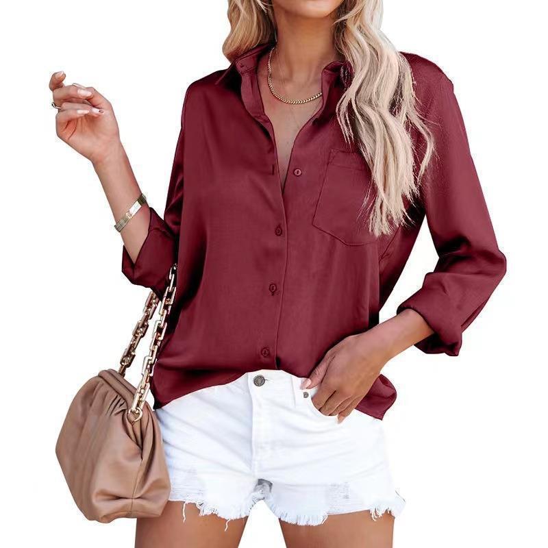 European And American Women's Clothing Spring Long Sleeve V-neck