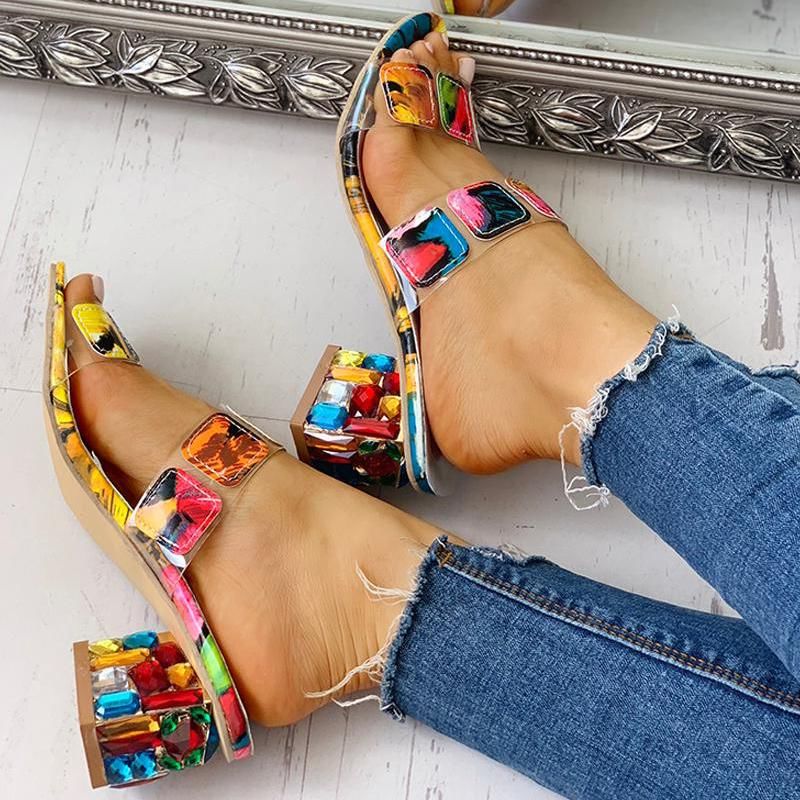 Colorful sexy beautiful slippers party banquet women's shoes